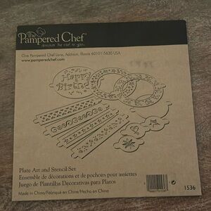 The Pampered Chef Plate Art and Stencil Set NEW